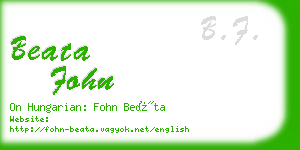 beata fohn business card